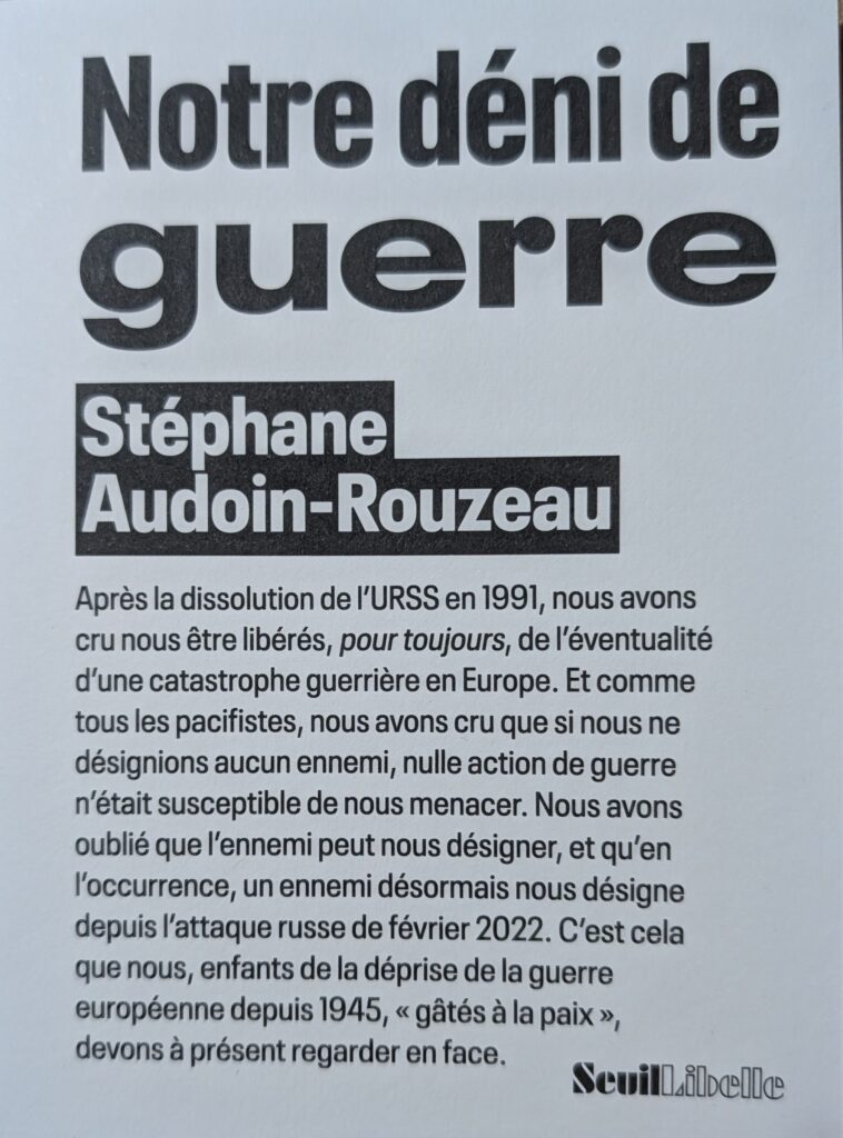 Couverture "Notre déni de guerre"